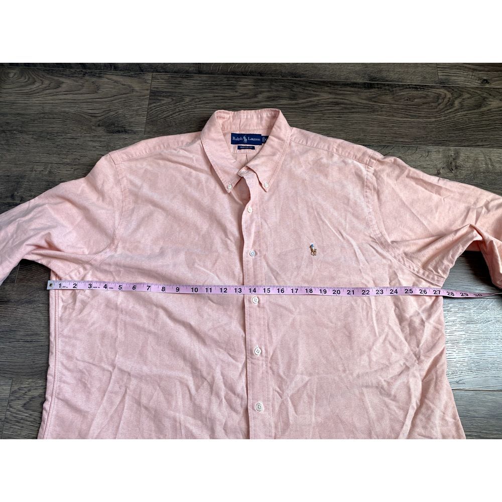 EUC Mens Ralph Lauren Orange long sleeve button up shirt custom fit size XXL - Picture 7 of 8